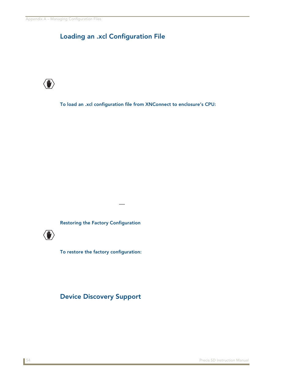 Loading an .xcl configuration file, Device discovery support | AMX Distribution Matrix Precis SD User Manual | Page 59 / 64