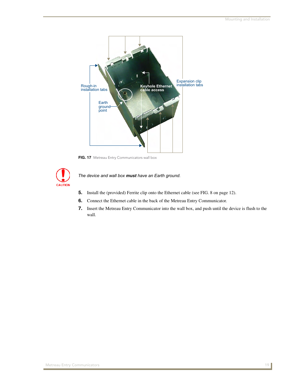 In fig. 17, N in fig. 17 | AMX Metreau Entry Communicator with Display MET-ECOM-D User Manual | Page 25 / 84