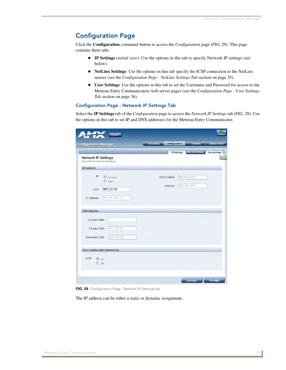 Configuration page | AMX Metreau Entry Communicator with Display MET-ECOM-D User Manual | Page 39 / 84