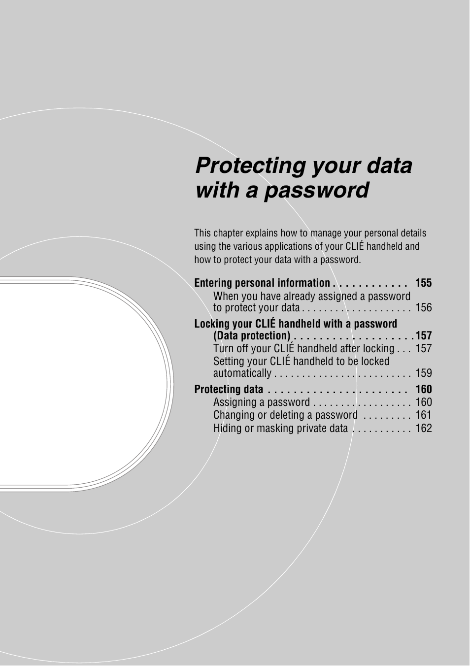 Protecting your data with a password | Sony PEG-NX60 User Manual | Page 154 / 176