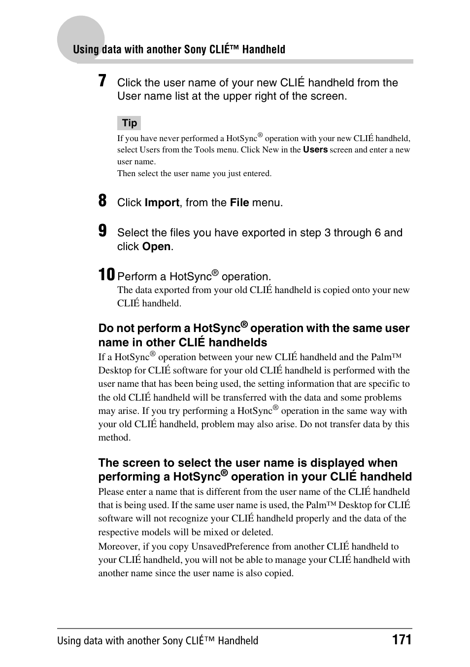 Sony PEG-NX60 User Manual | Page 171 / 176