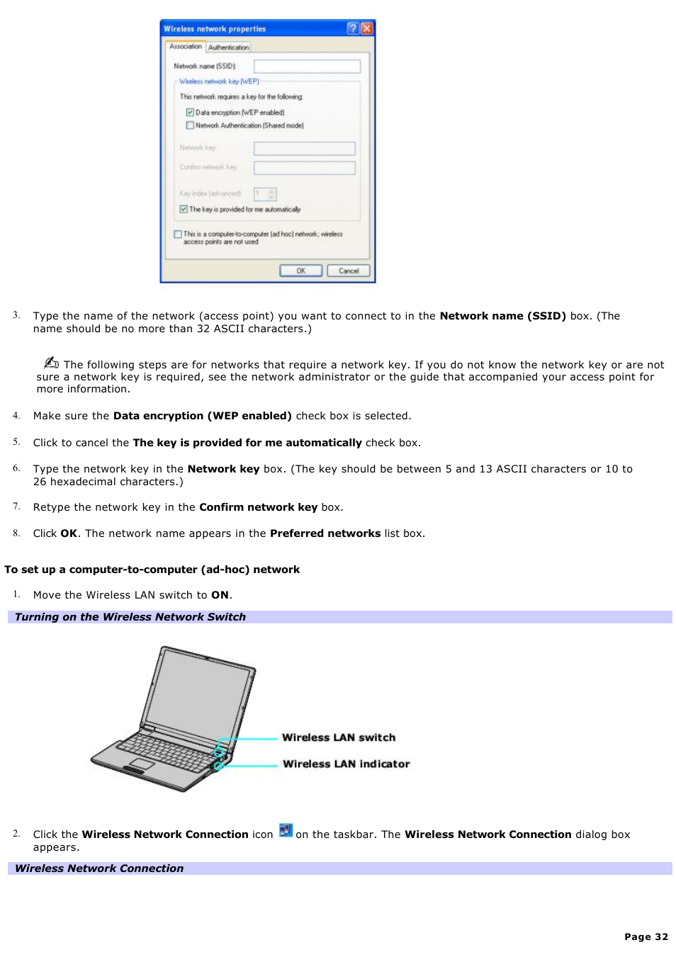 Sony PCG-Z1AP2 User Manual | Page 32 / 164