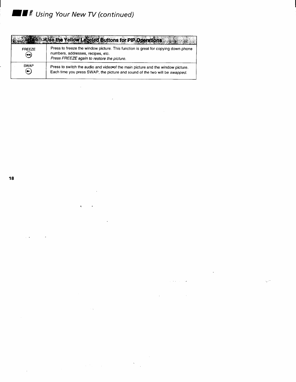 Using your new tv (continued) | Sony KV-32FV1 User Manual | Page 22 / 37