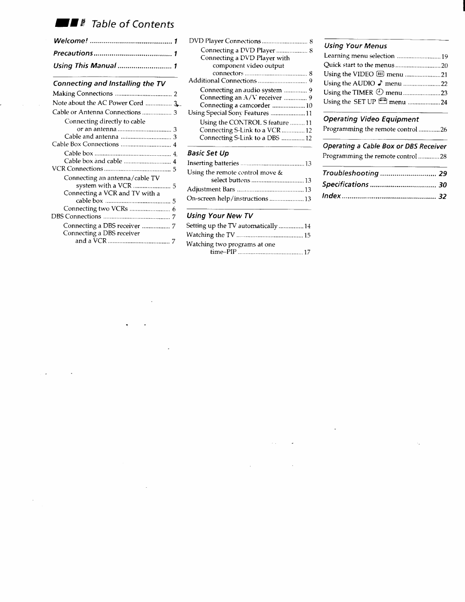 Sony KV-32FV1 User Manual | Page 3 / 37