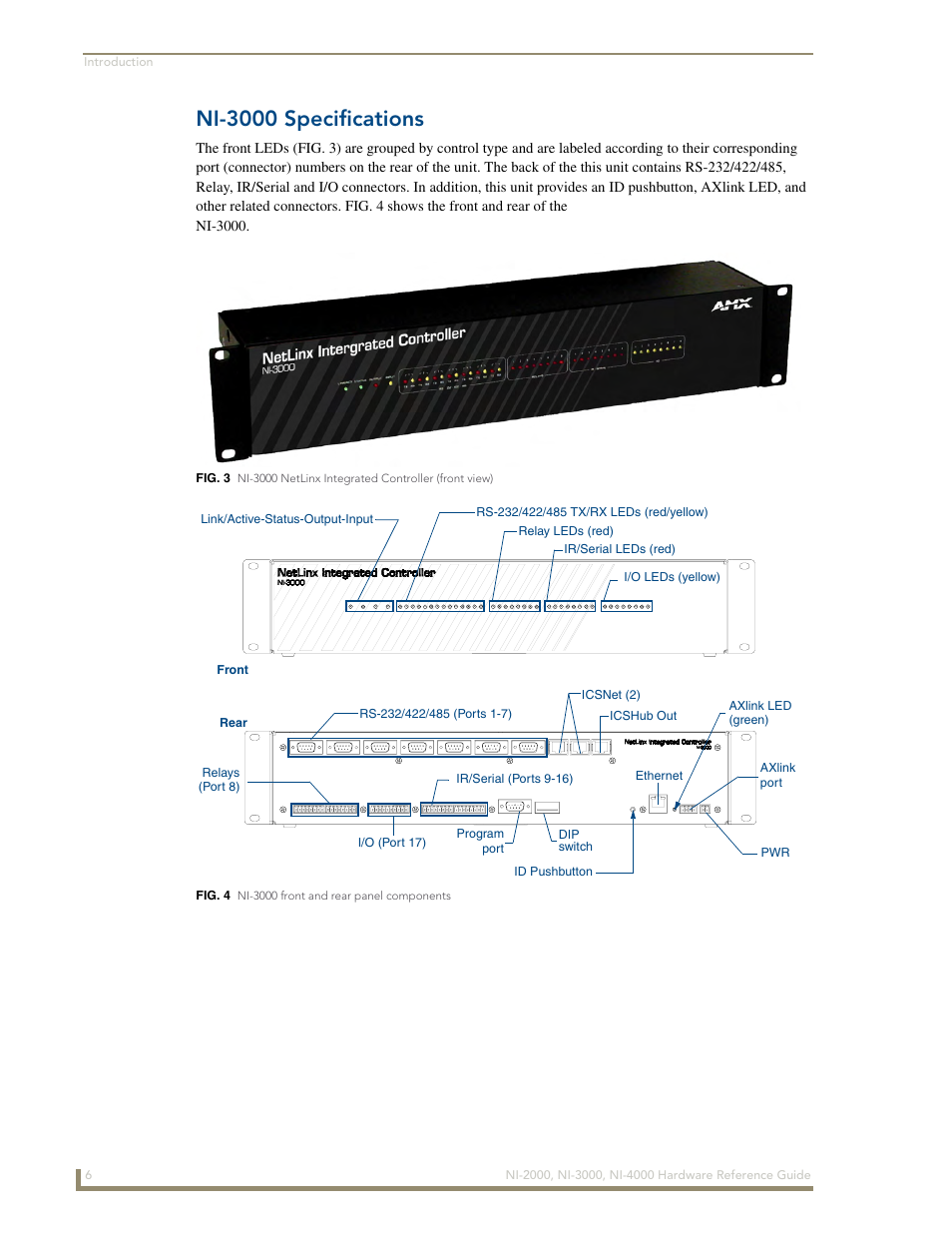 Ni-3000 specifications | AMX NetLinx Integrated Controllers NXI-x000 Series User Manual | Page 10 / 38