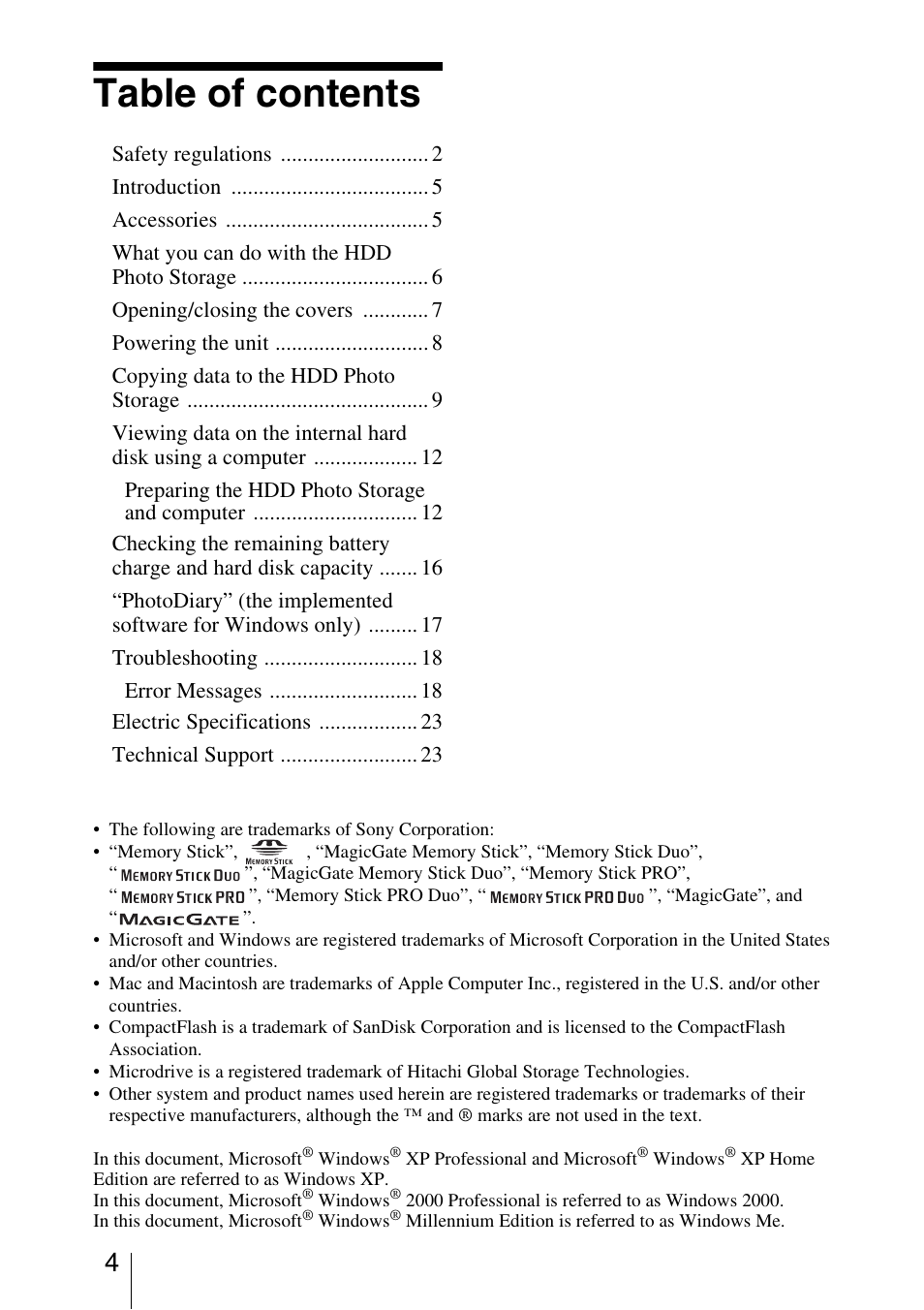 Sony HDPS-M10 User Manual | Page 4 / 24