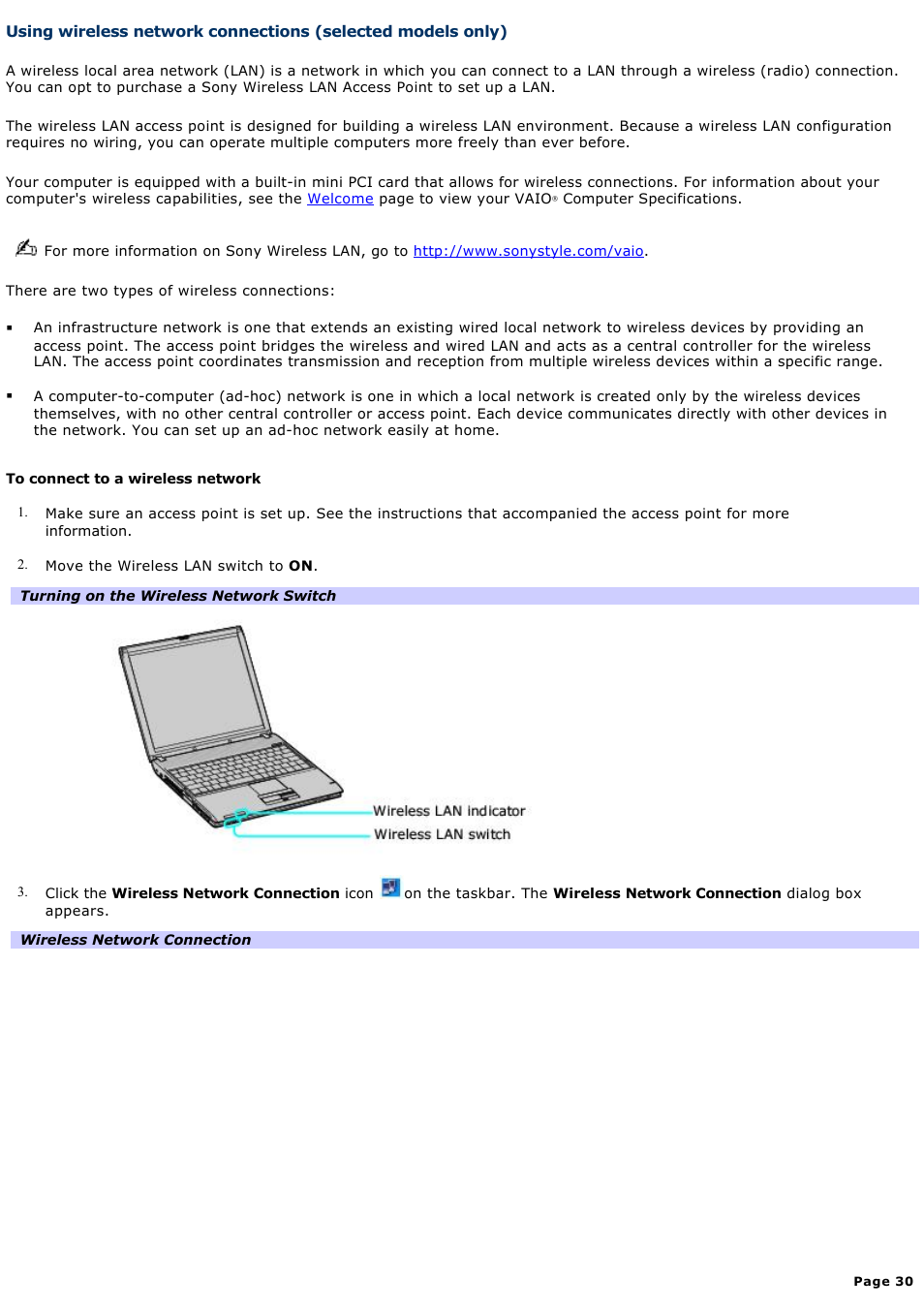 Sony PCG-V505BXP User Manual | Page 30 / 141