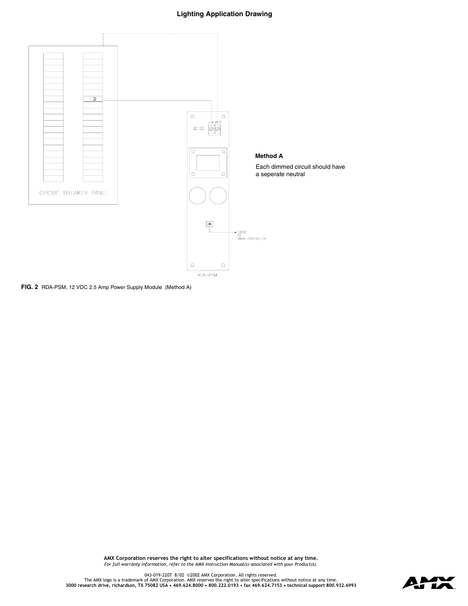 Lighting application drawing | AMX RDA-PSM User Manual | Page 2 / 2