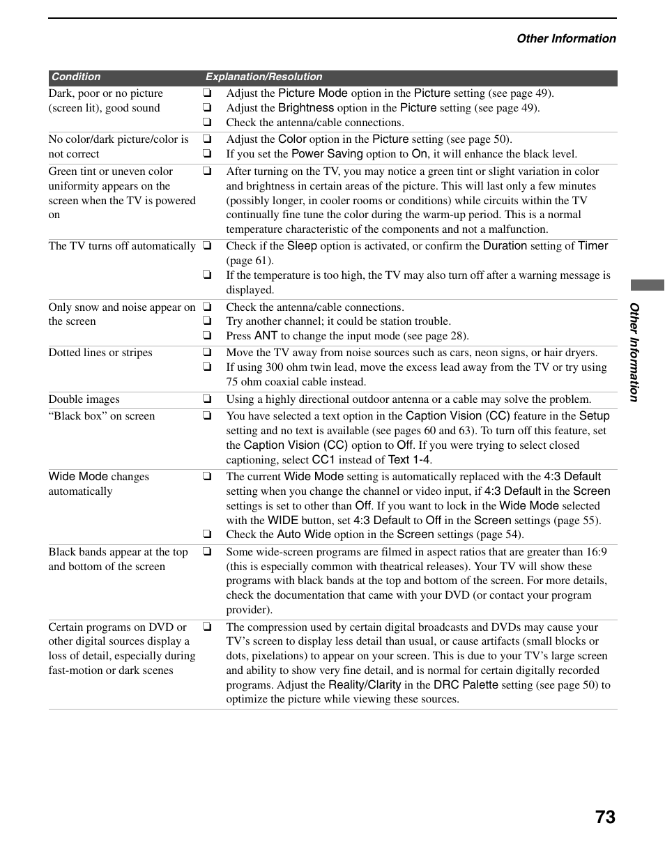 Sony KDS-R60XBR2 User Manual | Page 73 / 83