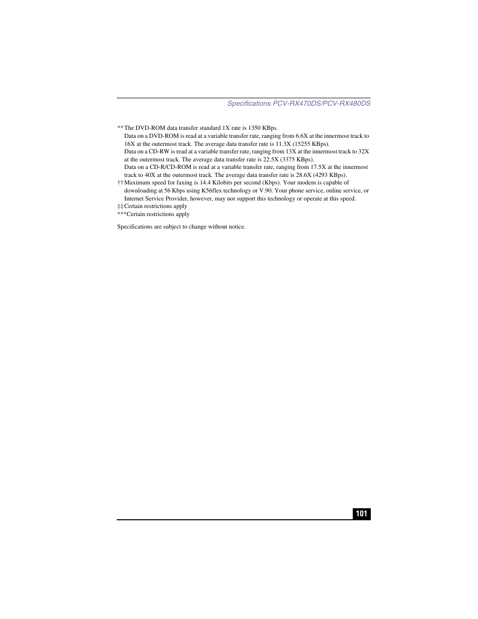 Sony PCV-RX480DS User Manual | Page 101 / 101