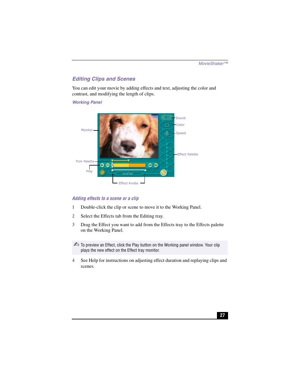 Editing clips and scenes | Sony PCV-RX480DS User Manual | Page 27 / 101