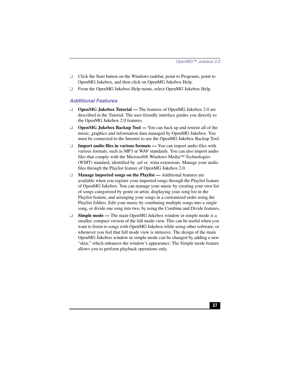 Sony PCV-RX480DS User Manual | Page 37 / 101