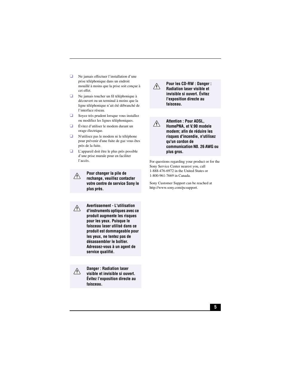 Sony PCV-RX480DS User Manual | Page 5 / 101