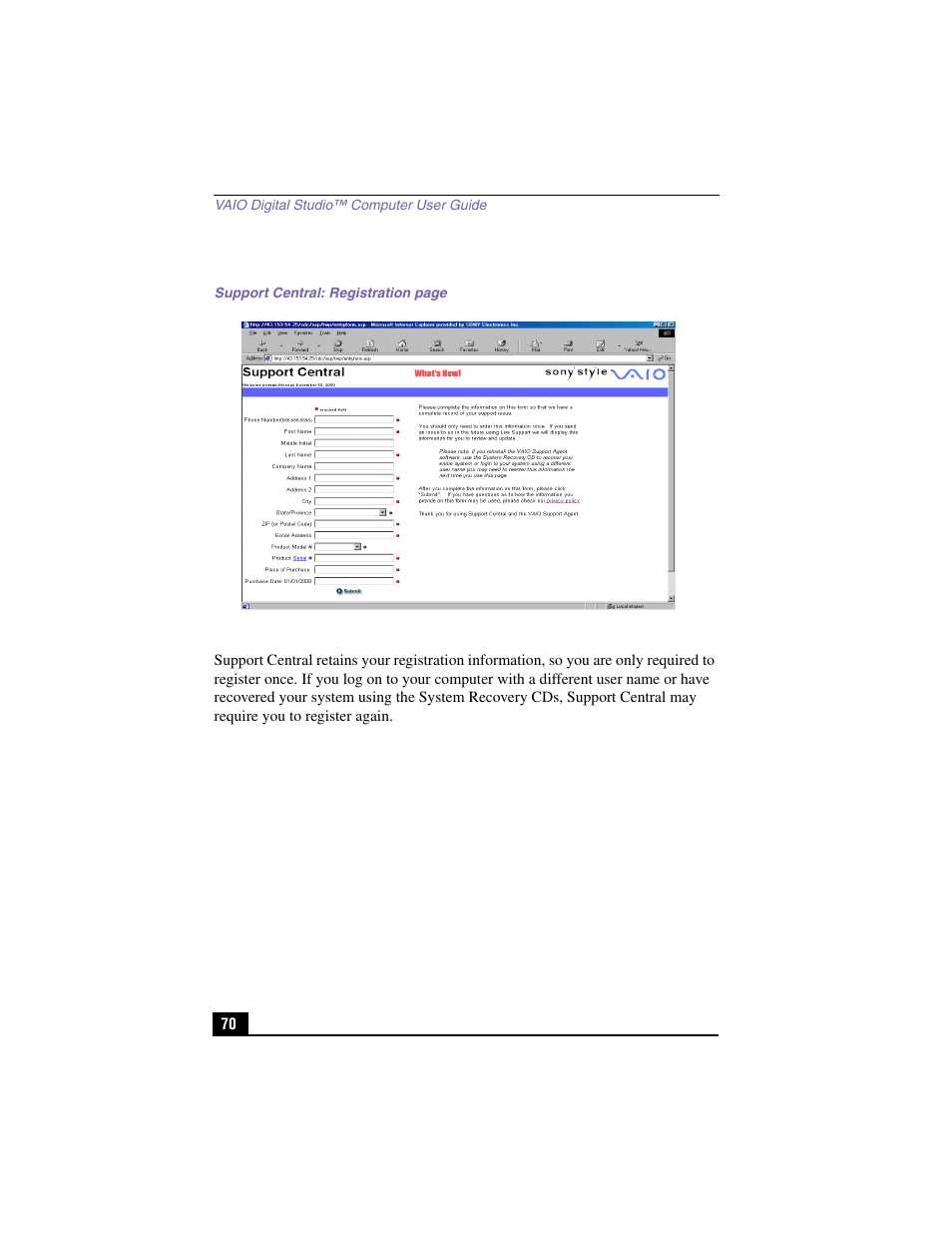 Sony PCV-RX480DS User Manual | Page 70 / 101