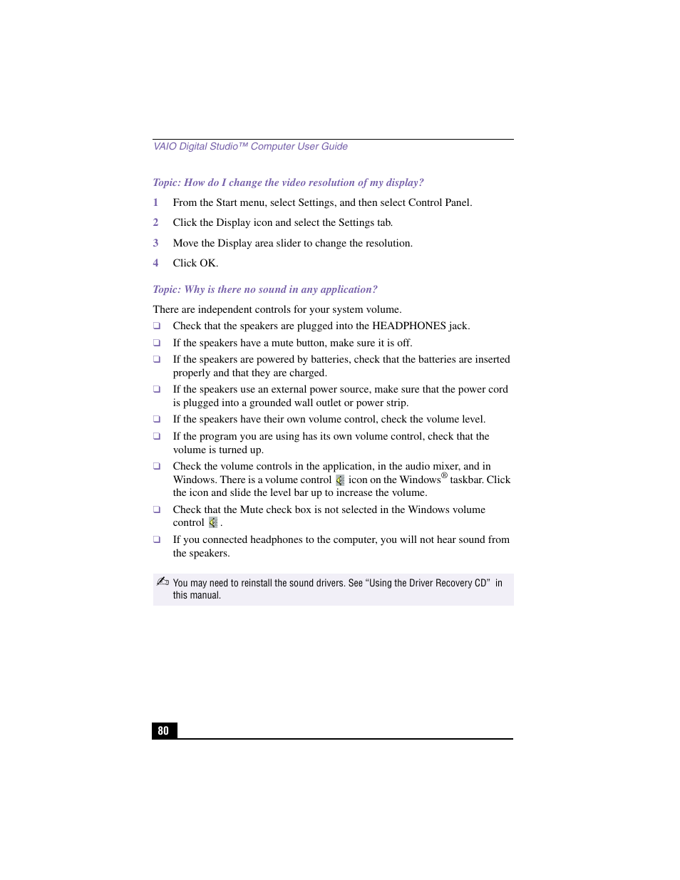Sony PCV-RX480DS User Manual | Page 80 / 101