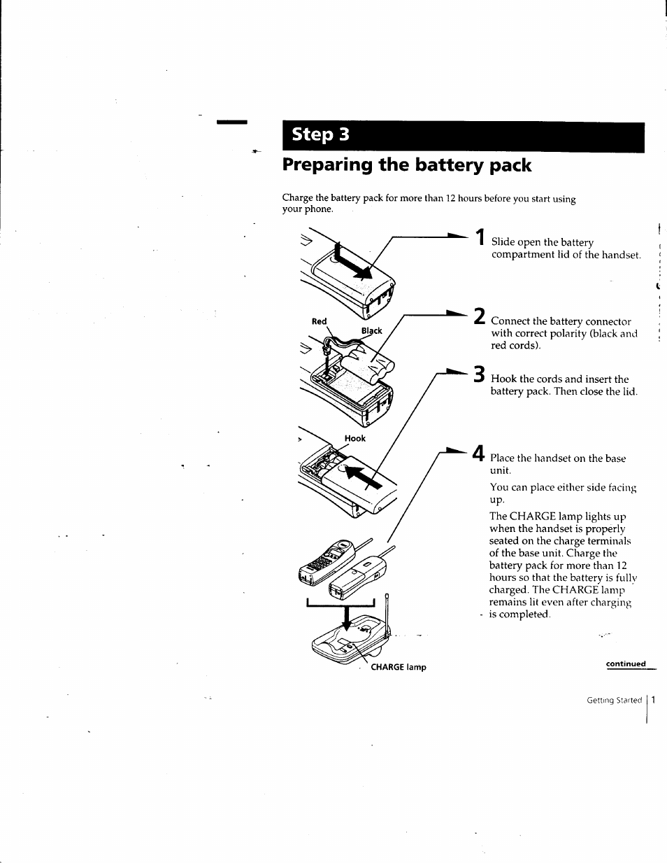 Preparing the battery pack, Step 3 | Sony SPP-SS961 User Manual | Page 11 / 72