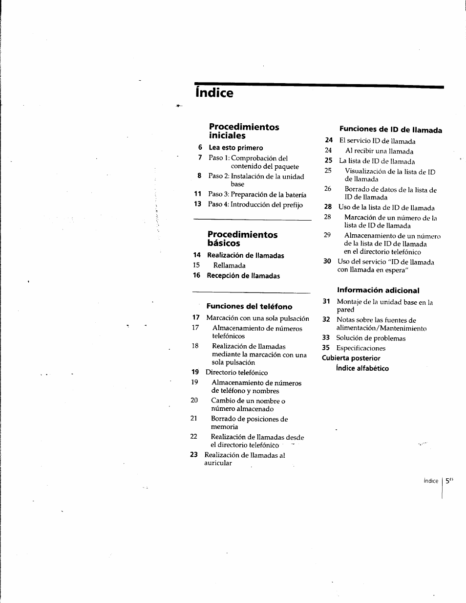 Indice | Sony SPP-SS961 User Manual | Page 39 / 72