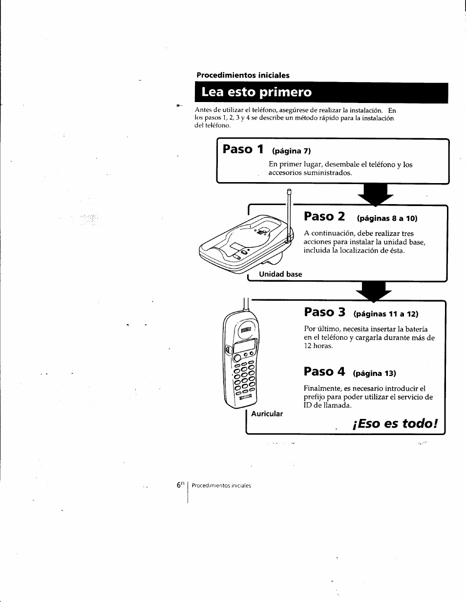 Procedimientos iniciales, Lea esto primero, Eso es todo | Paso 1, Paso, Paso 3, Paso 4 | Sony SPP-SS961 User Manual | Page 40 / 72