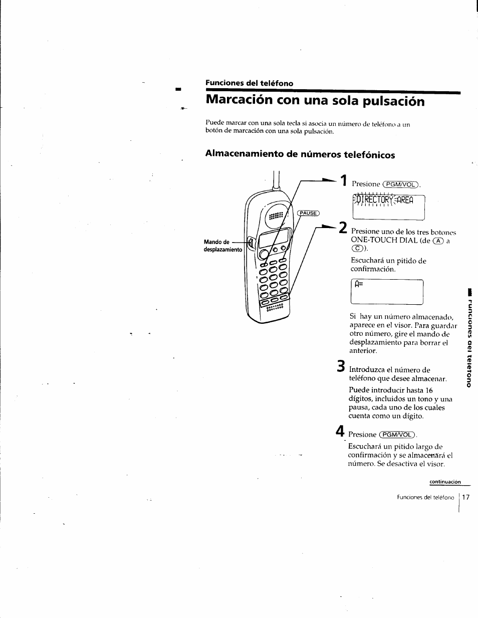 Marcación con una sola pulsación, Almacenamiento de números telefónicos, Irectdry:4refi | Sony SPP-SS961 User Manual | Page 51 / 72