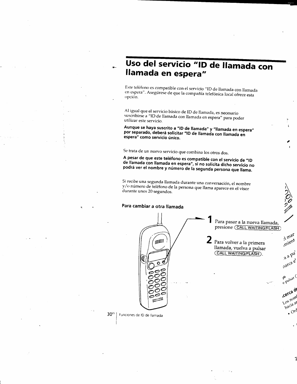 Para cambiar a otra llamada | Sony SPP-SS961 User Manual | Page 57 / 72