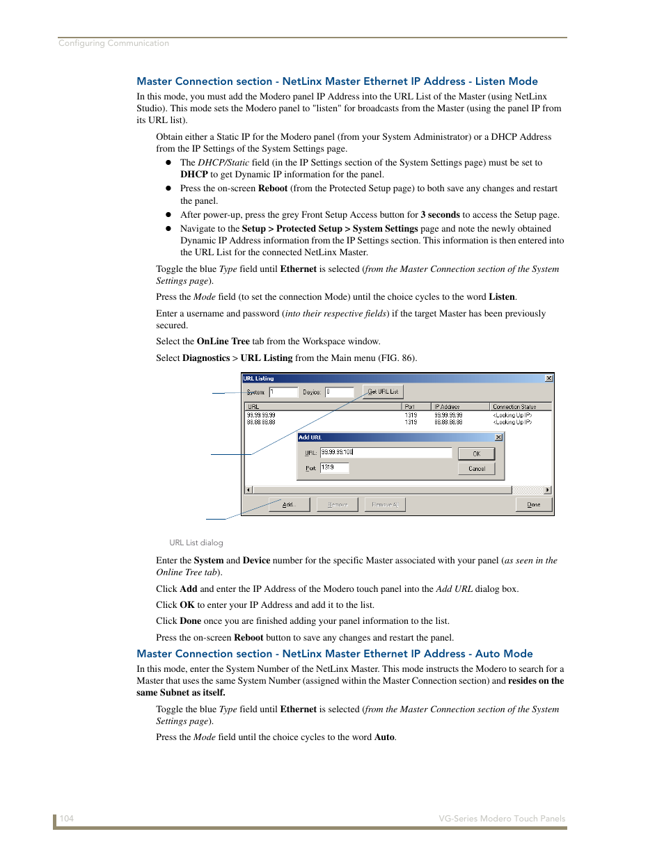AMX Modero NXD/NXT-1200VG User Manual | Page 118 / 256