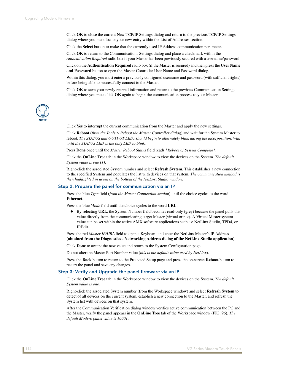 AMX Modero NXD/NXT-1200VG User Manual | Page 128 / 256