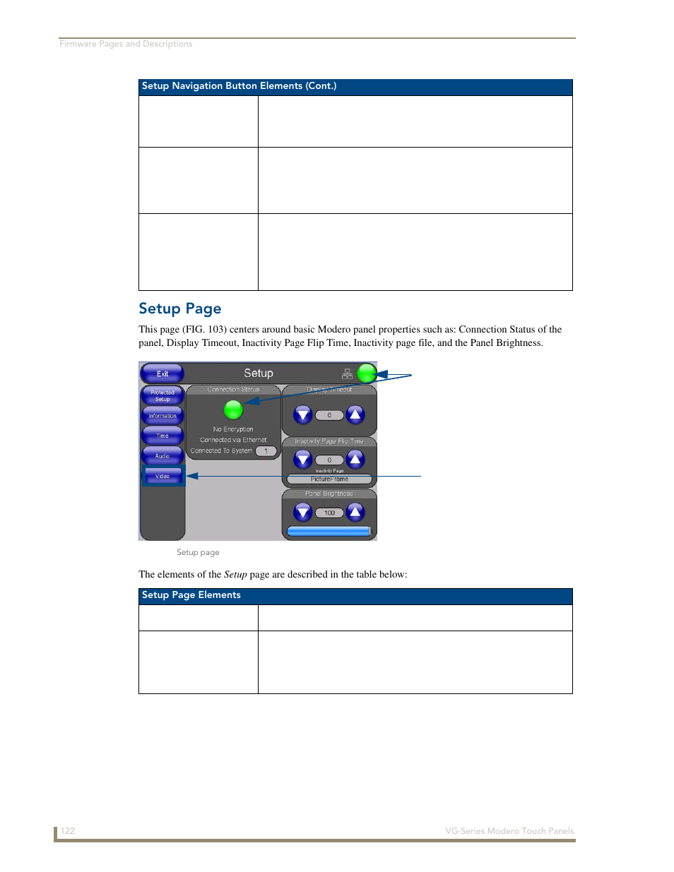 Setup page | AMX Modero NXD/NXT-1200VG User Manual | Page 136 / 256