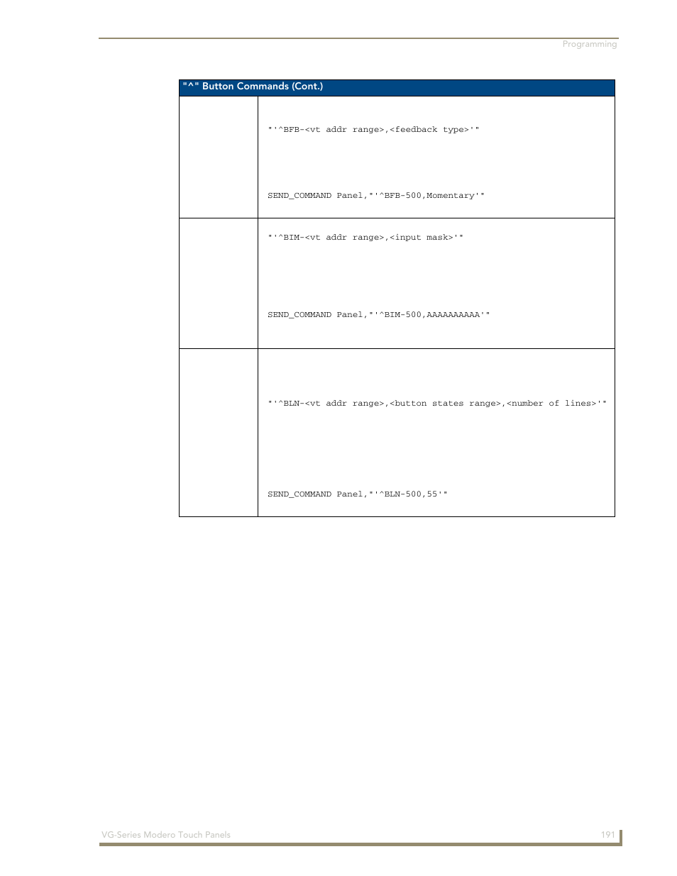 Bfb ^bim | AMX Modero NXD/NXT-1200VG User Manual | Page 205 / 256