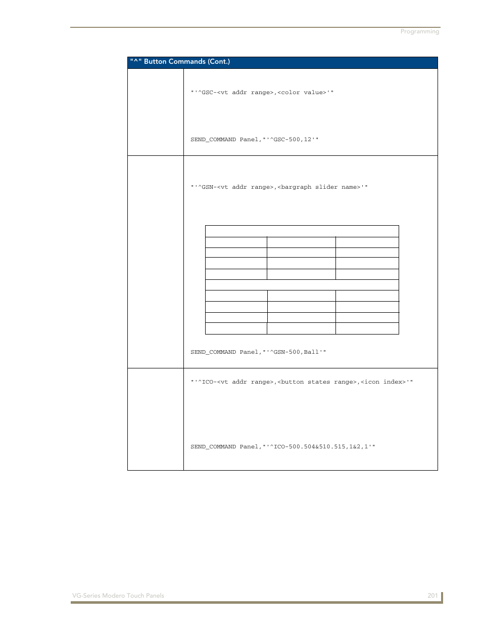 Gsc ^gsn ^ico | AMX Modero NXD/NXT-1200VG User Manual | Page 215 / 256