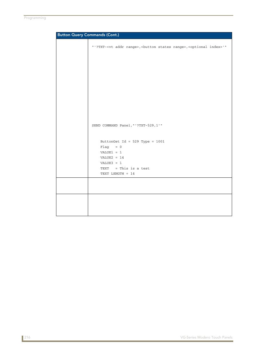 Txt ?vol ?wif | AMX Modero NXD/NXT-1200VG User Manual | Page 230 / 256