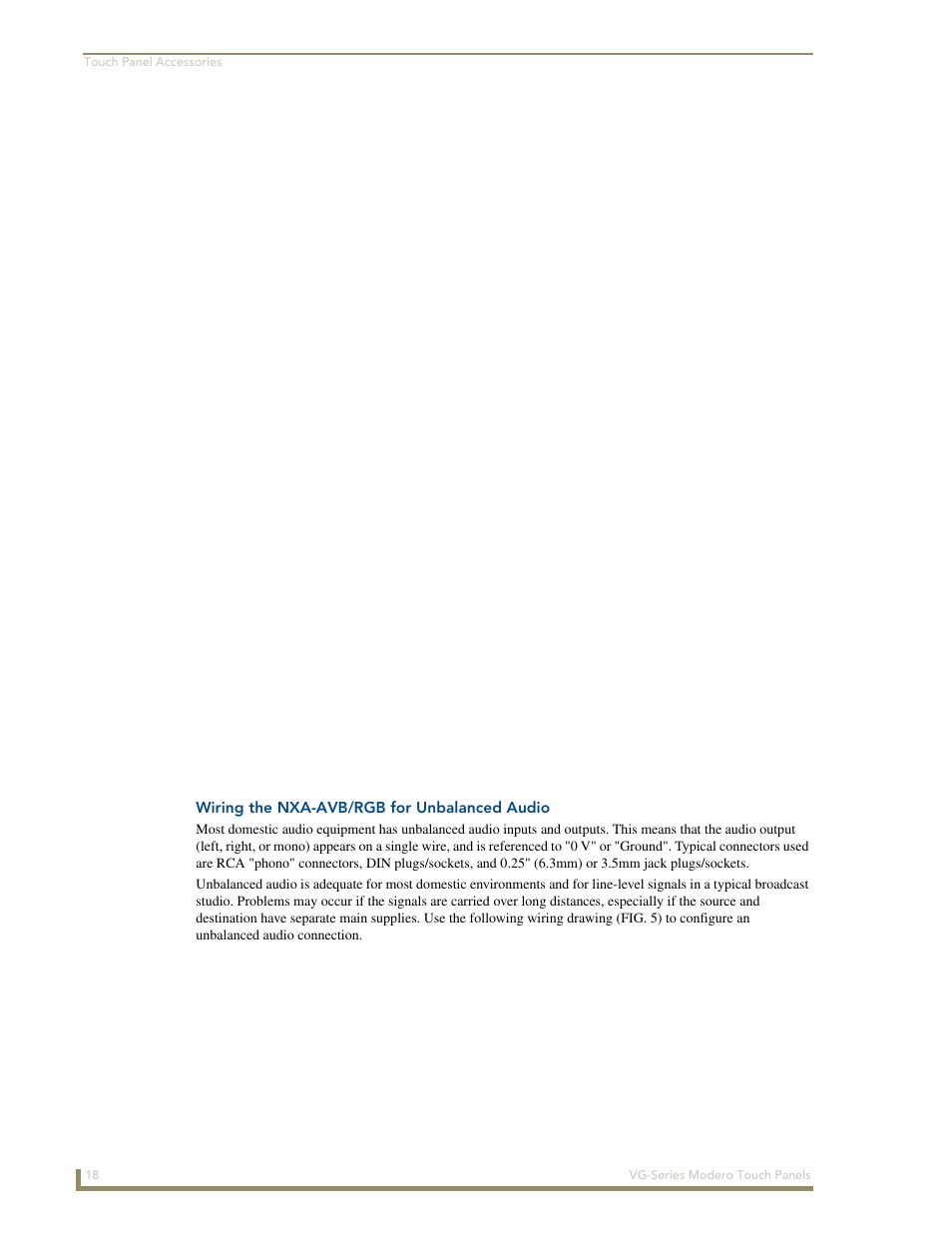 Wiring the nxa-avb/rgb for unbalanced audio | AMX Modero NXD/NXT-1200VG User Manual | Page 32 / 256