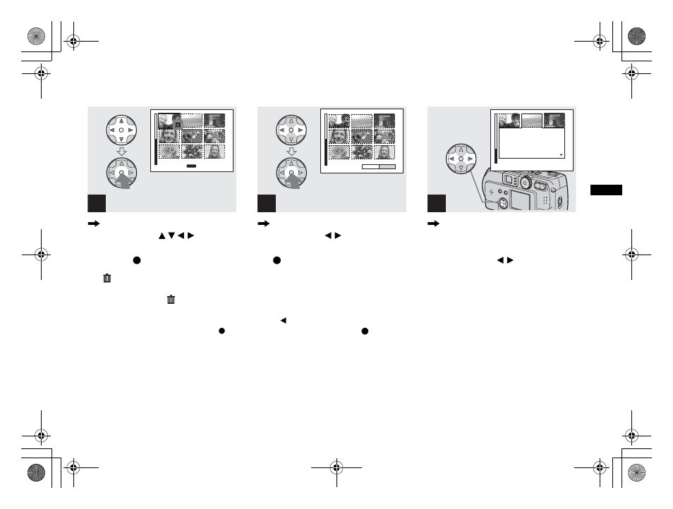 Deleting on the index (3 images) screen, Deleting on the index (3 images), Screen | Sony DSC-P31 User Manual | Page 41 / 108
