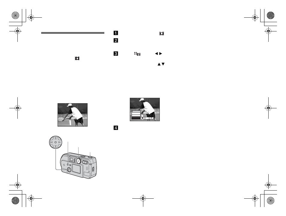 Shooting in multi burst mode, Multi burst) | Sony DSC-P31 User Manual | Page 64 / 108