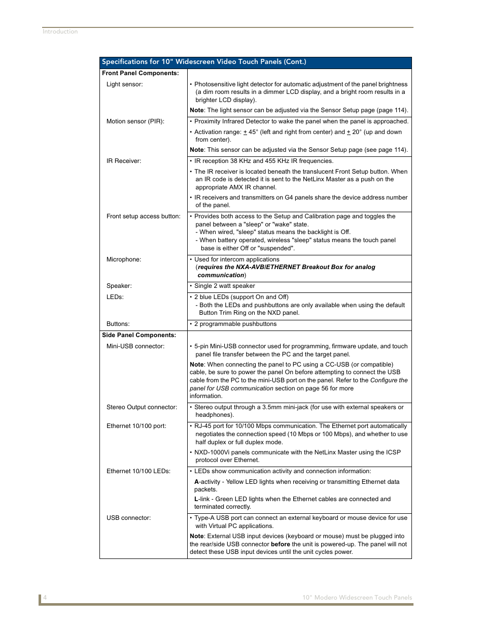 AMX Modero NXD-1000Vi User Manual | Page 14 / 234