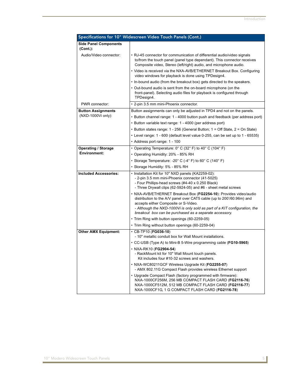 AMX Modero NXD-1000Vi User Manual | Page 15 / 234