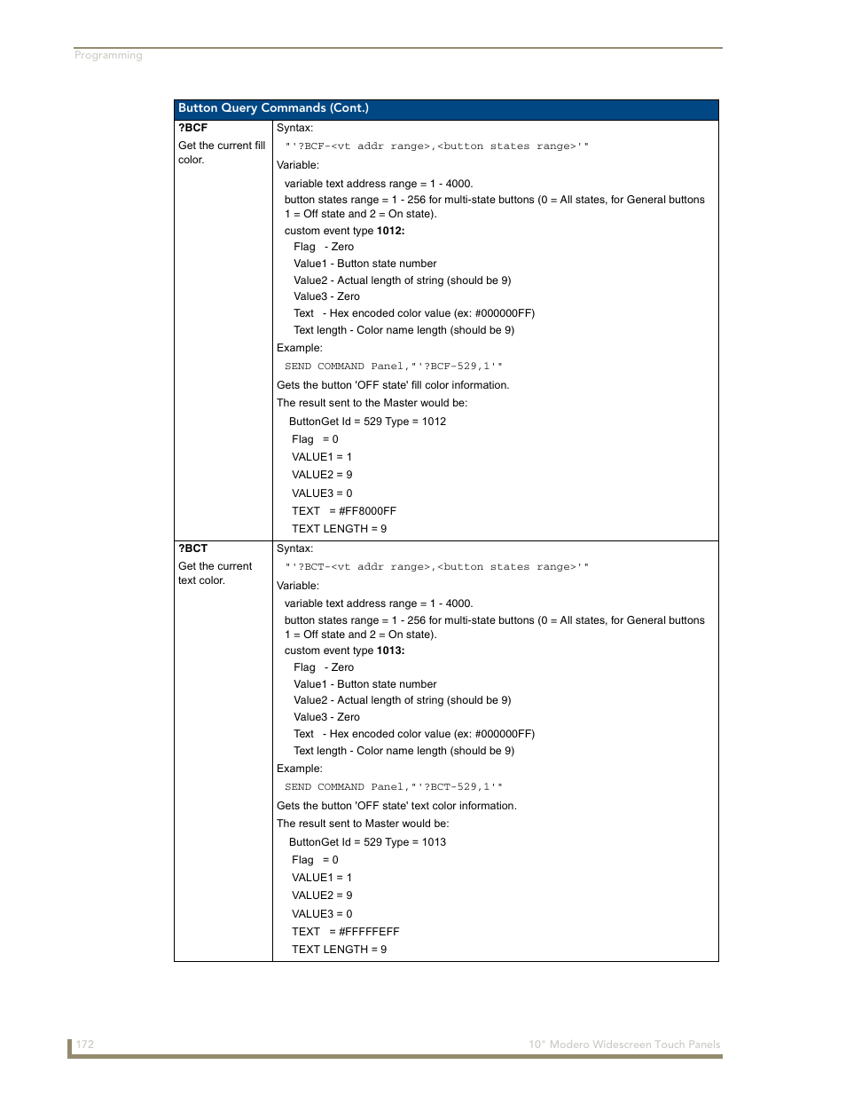 AMX Modero NXD-1000Vi User Manual | Page 182 / 234