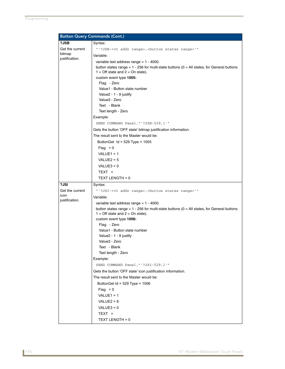 AMX Modero NXD-1000Vi User Manual | Page 186 / 234
