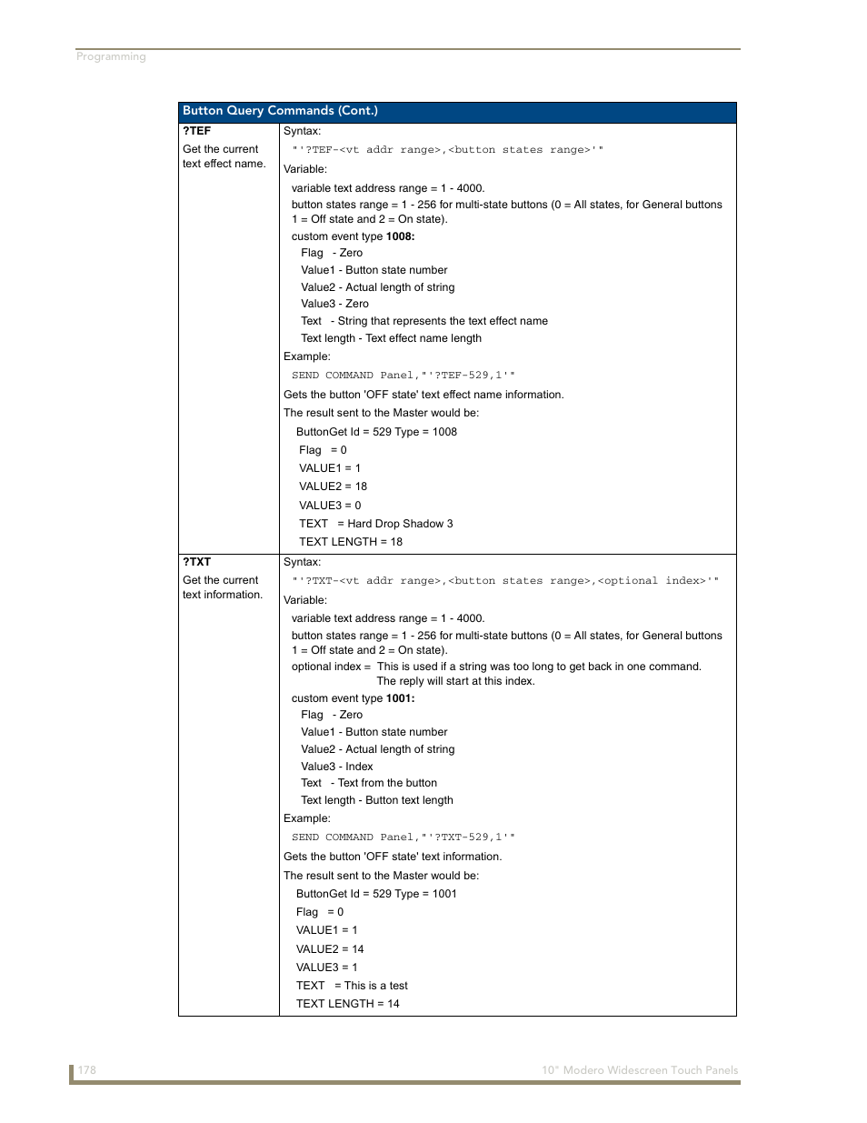 AMX Modero NXD-1000Vi User Manual | Page 188 / 234