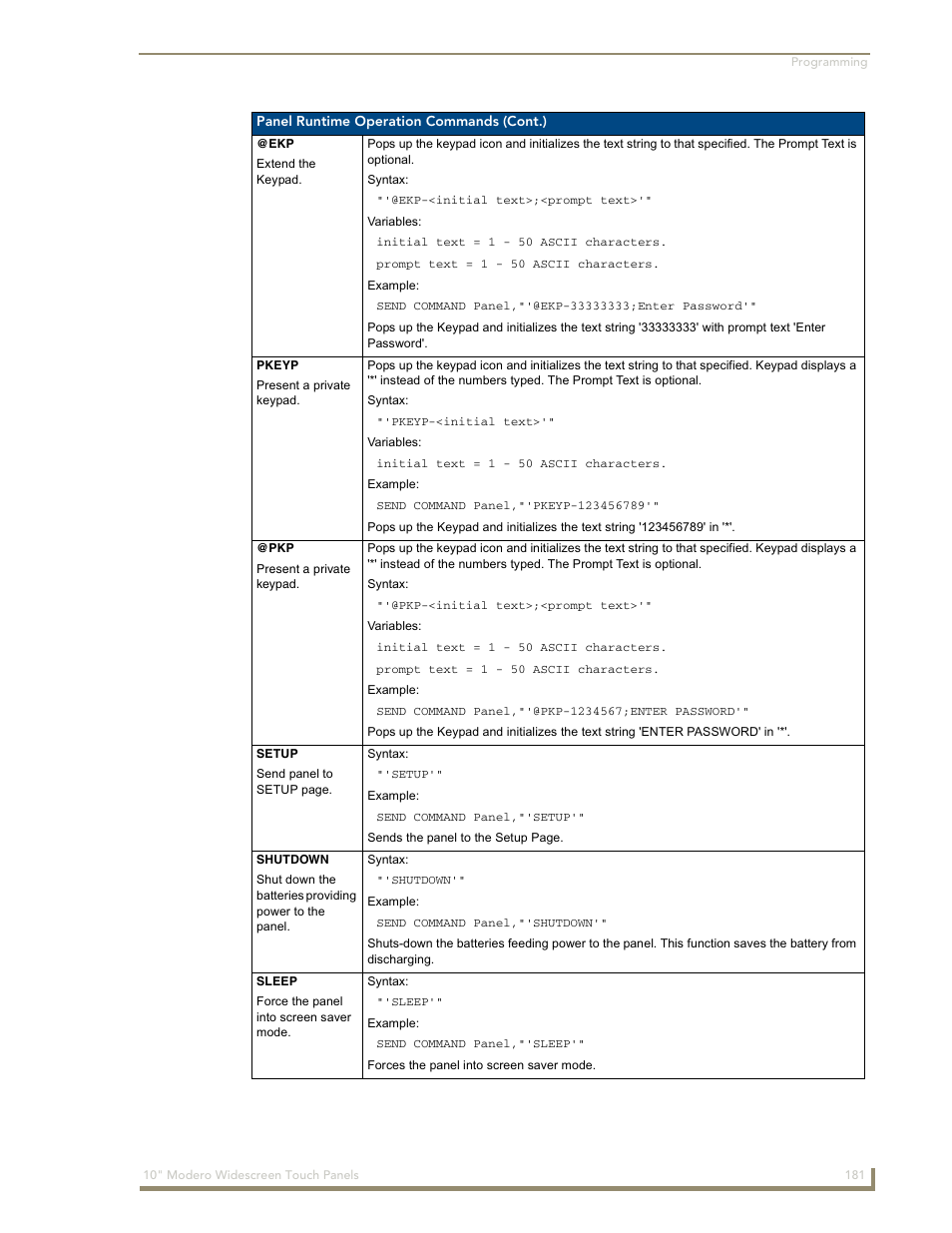 AMX Modero NXD-1000Vi User Manual | Page 191 / 234