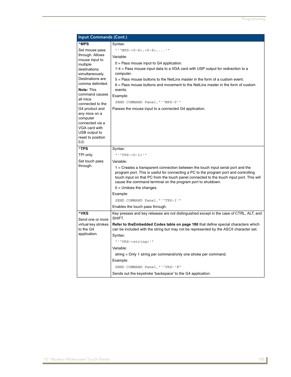 AMX Modero NXD-1000Vi User Manual | Page 195 / 234