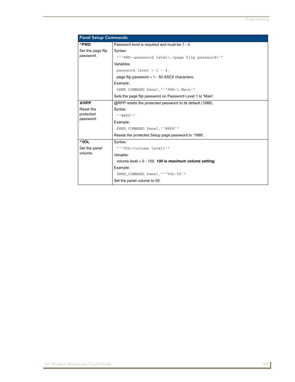 AMX Modero NXD-1000Vi User Manual | Page 199 / 234