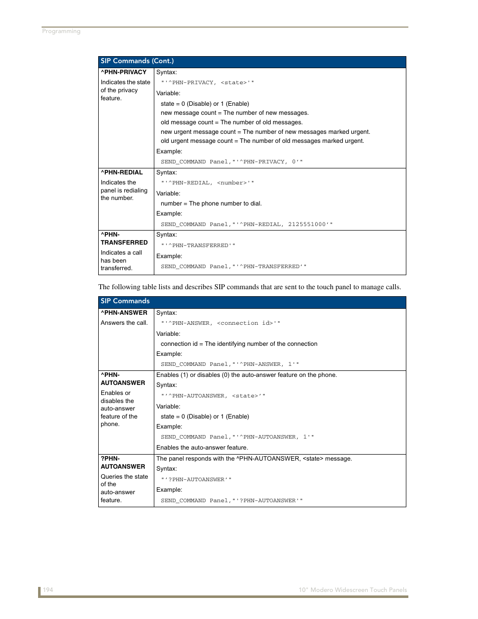 AMX Modero NXD-1000Vi User Manual | Page 204 / 234