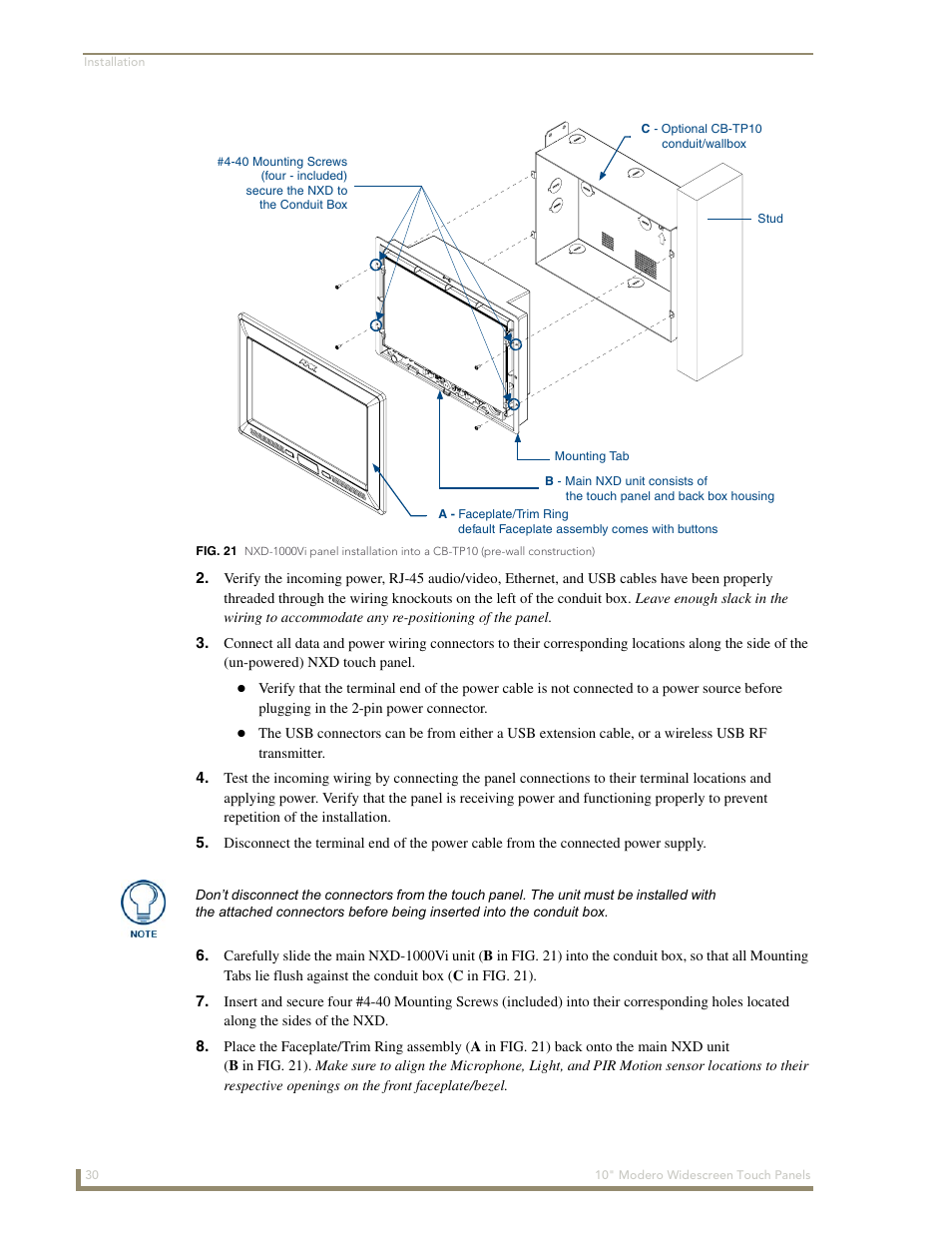 AMX Modero NXD-1000Vi User Manual | Page 40 / 234