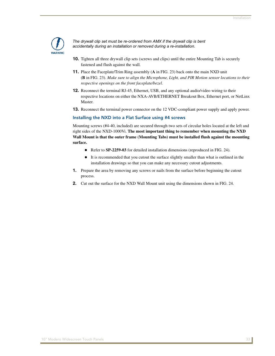 AMX Modero NXD-1000Vi User Manual | Page 43 / 234