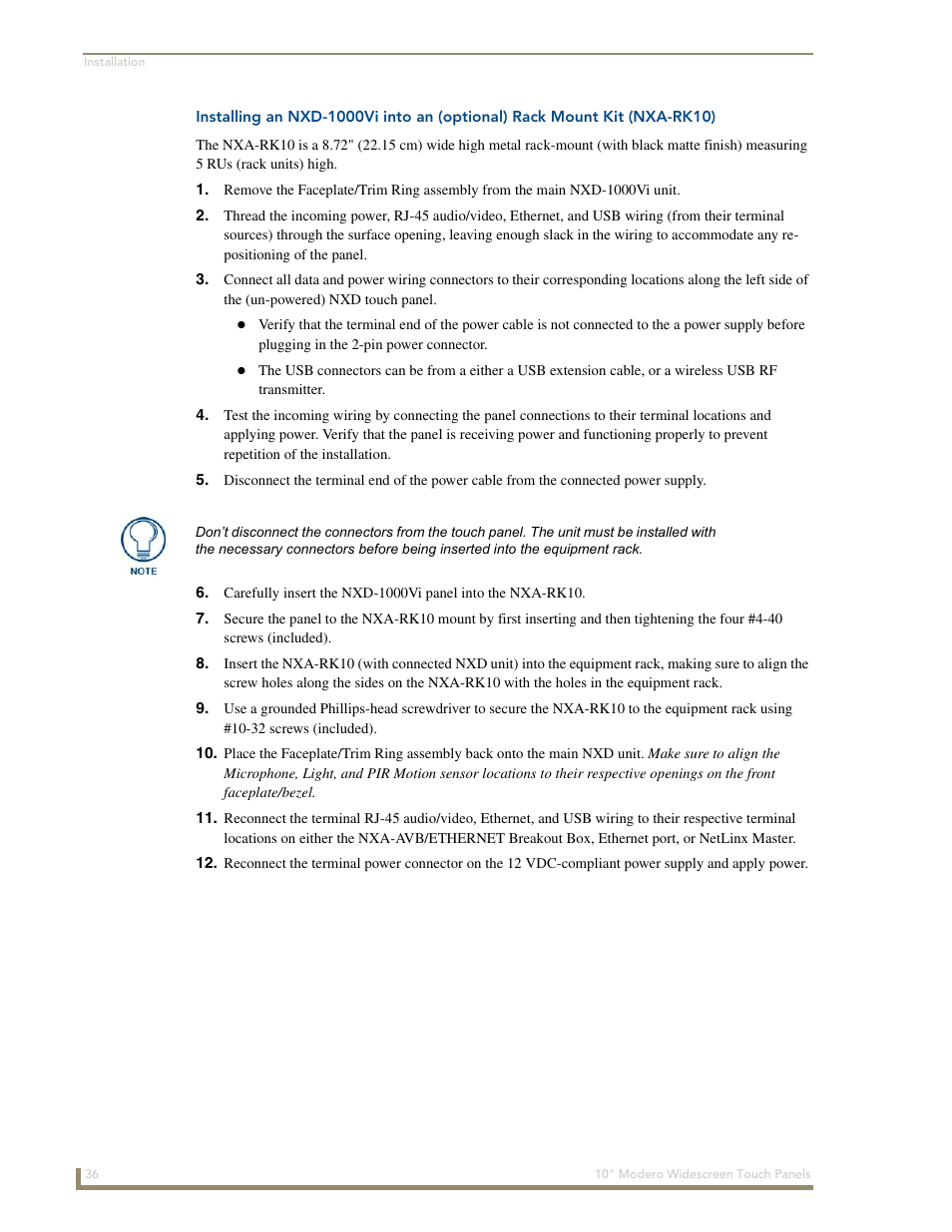 AMX Modero NXD-1000Vi User Manual | Page 46 / 234