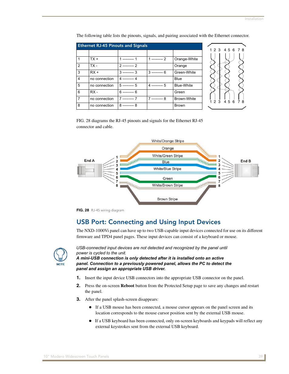 Usb port: connecting and using input devices | AMX Modero NXD-1000Vi User Manual | Page 49 / 234
