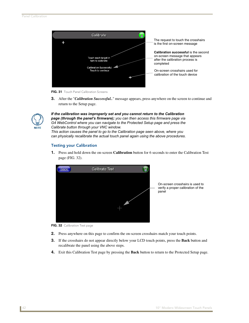 Testing your calibration | AMX Modero NXD-1000Vi User Manual | Page 52 / 234