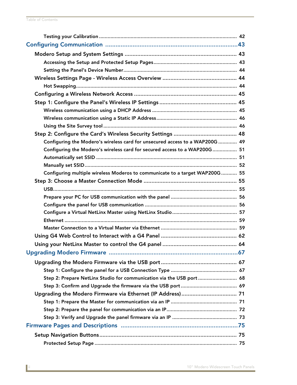 AMX Modero NXD-1000Vi User Manual | Page 6 / 234