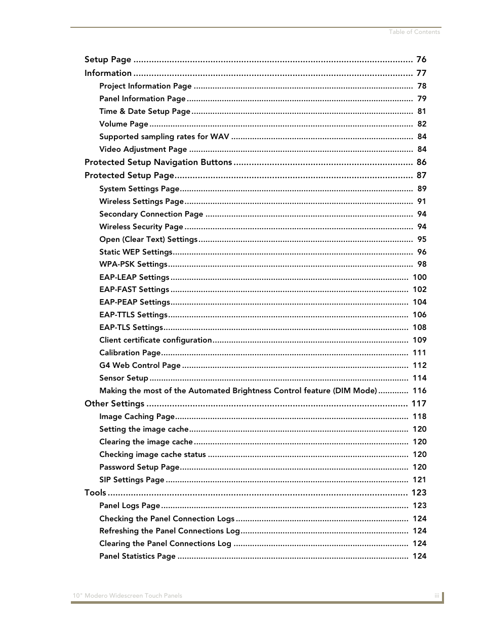 AMX Modero NXD-1000Vi User Manual | Page 7 / 234