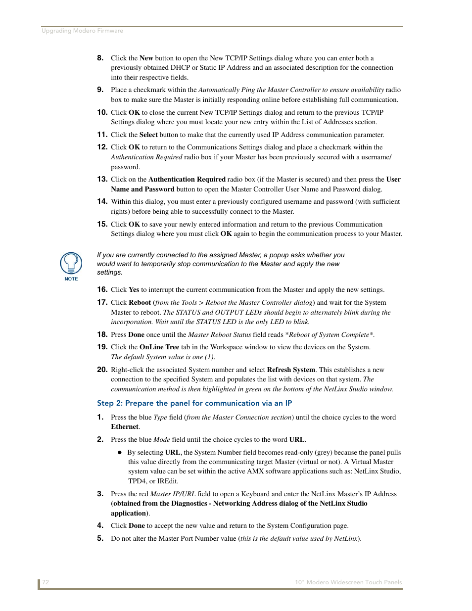 AMX Modero NXD-1000Vi User Manual | Page 82 / 234